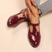 Women's Retro Velcro Leather Shoes Pointed Toe Wedge Heel Spring Hollowed Out Plus Size_vogvips.com