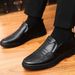 Leather New Business Formal Casual Spring Breathable British Style Men's Korean Version Round Toe Wedding Shoes_vogvips.com