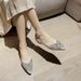 Pointed Single Shoes Women's Flat-bottomed Versatile Rhinestone Ladyshoes One Pedal Gentle Evening Wind Doudou Shoes_vogvips.com
