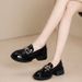 New Women's Shoes With Chunky Heels, Summer Breathable Thin Thick-soled Slip-on Loafers, Popular Online, In Beige And_vogvips.com