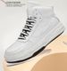 Men's Thick Baseplate Shoes Medium And High Top Muffin Shoes Small White Shoes Low Top Inner Height Increase Leather Sports And Leisure Shoes_vogvips.com