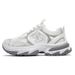 Unisex Chunky Sneakers - Retro White Grey Platform Sneakers, Breathable Mesh 90s Dad Shoes For Casual Streetwear_vogvips.com