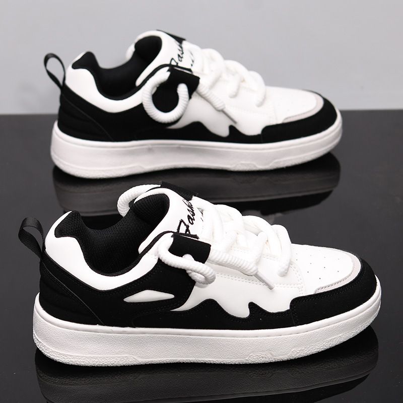 Trendy Couple Genuine Leather Loafers Women's White Casual Sports Sneakers Height Increasing Versatile Men's FG2328_vogvips.com