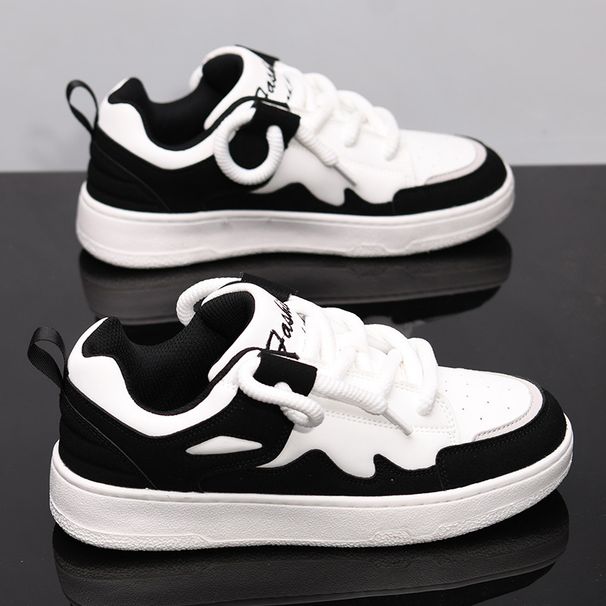 Trendy Couple Genuine Leather Loafers Women's White Casual Sports Sneakers Height Increasing Versatile Men's FG2328_vogvips.com