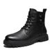 European Warm Series Plus Size Martin Men's Autumn Winter Genuine Leather Short Fleece Lined Warm Cotton Zipper Motorcycle Boots_vogvips.com