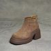 2024 Autumn Winter New Women's Thick-Soled Martin Round Toe Versatile Fashion Short Boots With Fleece And Thickened_vogvips.com