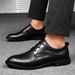 Cross-Border Men's Brogue Business Spring Low-Cut Carved Genuine Leather Top Layer Cowhide European And American Casual_vogvips.com