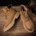 Martin Boots Men's Velvet Thermal Short Boots Retro Style Tooling Boots Rhubarb Boots_vogvips.com
