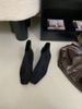 Fashion 2025 Winter New Square Toe Chunky Heel Suede Korean Style Ankle Slim Short Boots For Women Versatile_vogvips.com