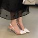 Women's Summer 2025 Love 7CM Baotou High Heels French Pointed Sandals With Skirt_vogvips.com
