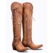 New High Tube Over-the-Knee Side Zipper Lace-Up Women's Boots With Chunky Heels And Pointed Toe In Plus Size_vogvips.com