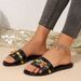 SHLIANG Women's Shoes New Fashion Slippers With Cherry Buckle Versatile Solid Color Metal Decoration Round-Toe Flat Sandals V0186_vogvips.com