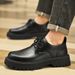 Autumn New Height Increasing Leather Waterproof Non-Slip Versatile Thick Sole Men's Breathable Fashion Work Shoes_vogvips.com