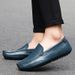 Spring 2021 New Men's Casual Leather Shoes Korean Style Large Size Soft Sole Lazy Summer Loafers_vogvips.com
