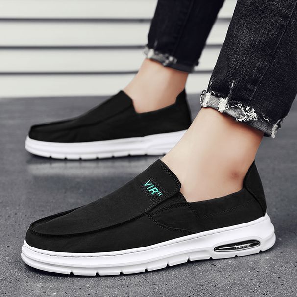 Old Beijing-style Men's Spring New Casual Shoes, Made Of Umbrella Fabric, Breathable, Slip-on Loafers With Soft Soles_vogvips.com