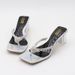 Women's Shoes Summer New Fashion Square Toe Round Rhinestone High Heel Sandals With Transparent Heel Chunky Heel Plus Size Slippers_vogvips.com