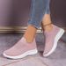 Large Size Knitted Women's 2025 New Flat Bottomed Comfortable Fit Sports And Leisure Shoes_vogvips.com