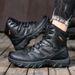 Hiking Combat Boots, High-top Work Boots, Martin Boots, Fleece-lined Warm Snow Boots_vogvips.com