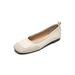 Square Head Single Shoes Women's Summer Flat Bottom Retro One-pedal Doudou Shoes Shallow Mouth Soft Sole Ballet Shoes_vogvips.com