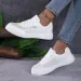 DJSUNNYMIX Women Vulcanized White Sneakers Lightweight Athletic Breathable Comfortable Skateboard Shoes_vogvips.com