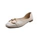 Women's Single Leather Shoes 2025 New Summer Absolute Flat Bottom And Autumn Shallow Mouth Versatile Square Head Spring_vogvips.com