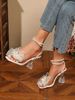 Cross-border Hot-selling Foreign Trade Women's Green High-heeled Sandals, Stylish Comfortable With A Square Toe And_vogvips.com