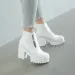 Black White Platform Ankle For Women High Heels Zip Autumn Winter Booties Woman Boots Ladies Shoes 250711_vogvips.com