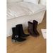 2026 Vintage Pointed Toe Short For Women Autumn Winter New Fashion Versatile Belt Buckle Korean Style Elegant Casual_vogvips.com