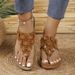 Rivet Flower Sandals, Size 43 Wedge Heel Women's Shoes, 2025 Pinch Toe Slippers_vogvips.com