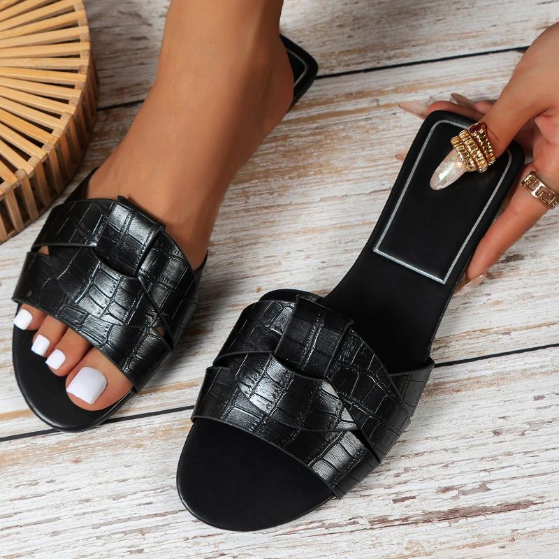 New Summer Designer Solid Color Fashion Zapatos De Mujer Women'S Slippers Women Shoes_vogvips.com