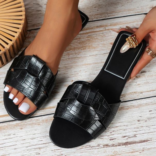 New Summer Designer Solid Color Fashion Zapatos De Mujer Women'S Slippers Women Shoes_vogvips.com