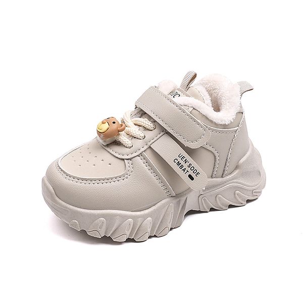 New Boys' Fleece Sneakers Girls' Daddy Shoes Baby Warm Two Cotton Shoes_vogvips.com