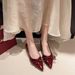 2025 Fall New Slip-On Bowknot Women's Pointed Toe Versatile French Fashion Shallow Flat Heel Shoes_vogvips.com