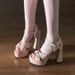 Women's Summer High-heeled Sandals Single Strap Chunky Heel, Perfect For Pairing Skirts, Comfortable Non-tiring, With A_vogvips.com