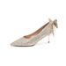 MTX 6681-18B French Crystal Bow High Heels Elegant Socialite Party Xiuhe Sequin Bride Bridesmaid Shoes_vogvips.com
