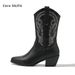 Vintage Pink Cowboy Boots For Women - Pointed Toe Embroidered Mid-Calf Boots With Chunky Heel (Wide Width Available)_vogvips.com