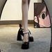 Women's High-heeled Leather Spring/autumn 2024 New Model, White French-style Wedding Shoes, Retro Chunky Heel, Thick_vogvips.com