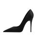 2025 Fall New Satin Black High Heels Professional Sexy Shallow Thin Heel Pointed Toe Commuting Shoes_vogvips.com