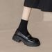 Real Soft Leather Platform Loafers Women's High Heel Soft Sole Thick Heel Small Leather Shoes Single Shoes_vogvips.com