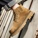 Men's Genuine Leather Martin Boots Autumn Style Suede Casual mid Top Ankle Work Shoes Trendy British Versatile_vogvips.com