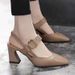 Summer New Women's Casual Square Toe Slingback Sandals With Chunky High Heels Fashionable Leather Shoes Wholesale_vogvips.com