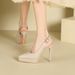 MTX 1233C Peep Backless Sadals Summer Poited Toe Thi Heels Sexy Waterproof Platform Ultra High Heel Sigle Shoes For_vogvips.com