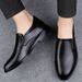 Sleeve Casual Leather Shoes Men's Shoes Non-slip Soft Sole Soft Surface Driving Shoes Men's Single Shoes_vogvips.com