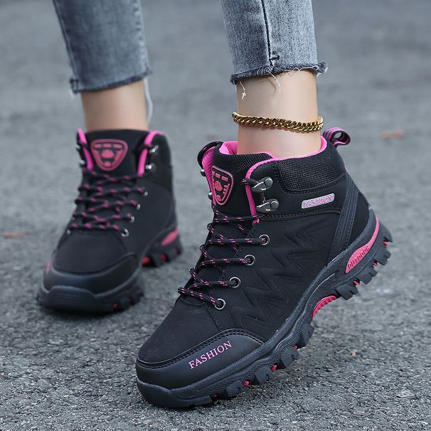 Women's Shoes Outdoor Hiking Shoes Women's High Top Lace Up Sports Shoes Ladies' Casual Versatile Waterproof Running Shoes_vogvips.com