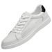 Little White Shoes Men's Cowhide Shoes Flat-soled Lace-up Soft Cowhide Casual Sports Shoes Men's Simple Low-top Board Shoes Men_vogvips.com