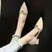 MTX Fairy Style Versatile All-Season 2026 Summer New High Mid Pointed Toe Chunky Heels Paired With Dresses Low-Cut Single_vogvips.com