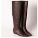 Cowhide Version~-Inner Height Increase Black Genuine Leather Long For Women, Over-the-Knee Style, Small Square Toe, Flat_vogvips.com