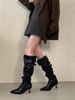 Spicy Girl Pointed Toe Knight 2025 Autumn Winter Pleated Slim Over-the-Knee Long Thin Heel High Boots_vogvips.com