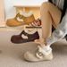 Beanie Fleece-Lined 2025 Winter Lamb Wool Loafers Women Flat Furry Cotton Shoes BK882_vogvips.com