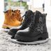 Martin Boots Retro Tooling Boots Niche Design Pattern High-end Thick-soled Heightening Boots_vogvips.com